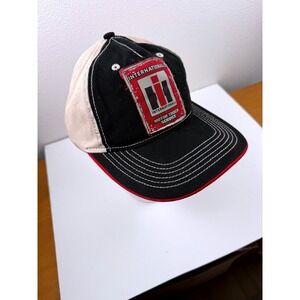International Harvester Motor Truck Service Hat Black Tan Adjustable Cap Vintage